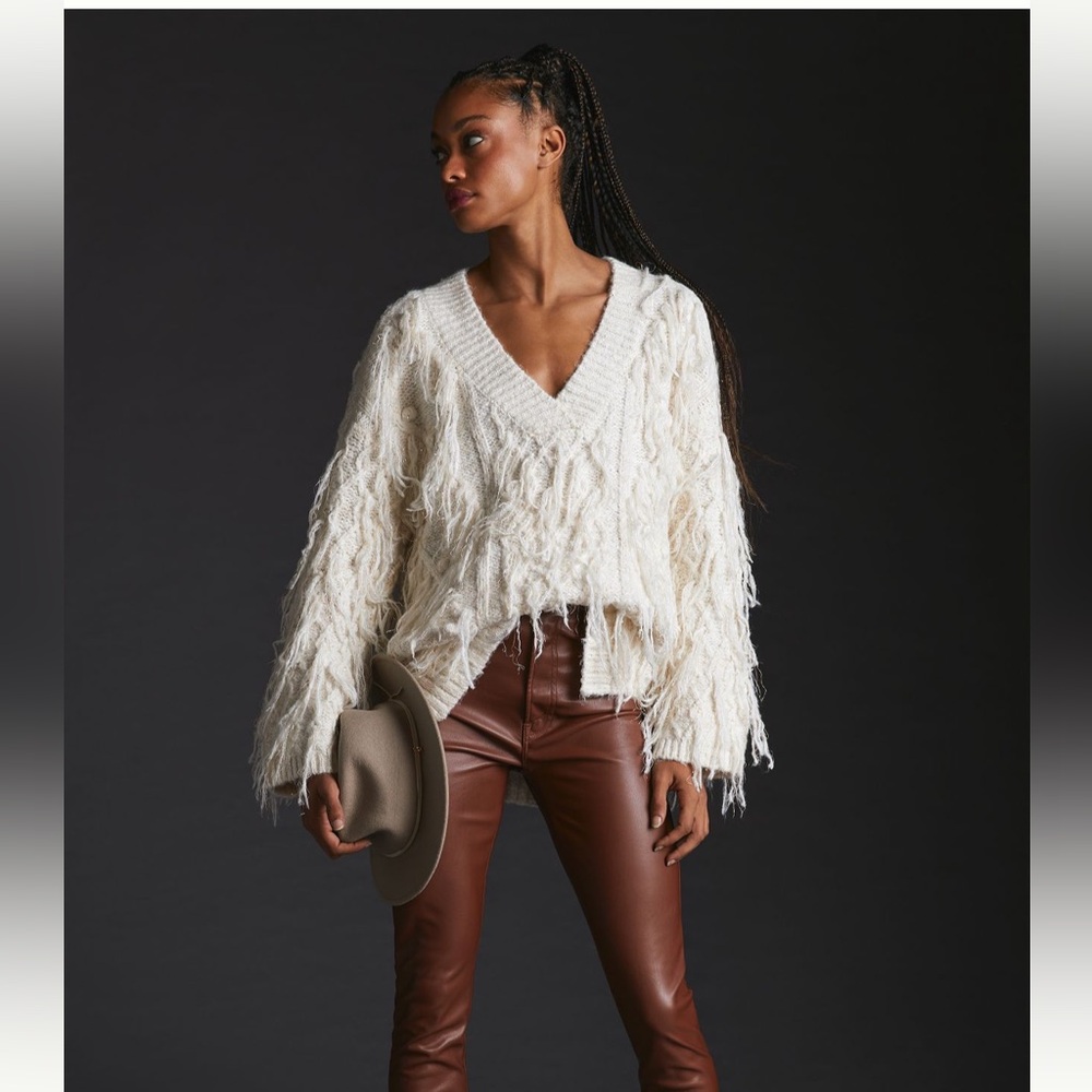 Anthropologie Fringe Pullover - Size XL - NWOT